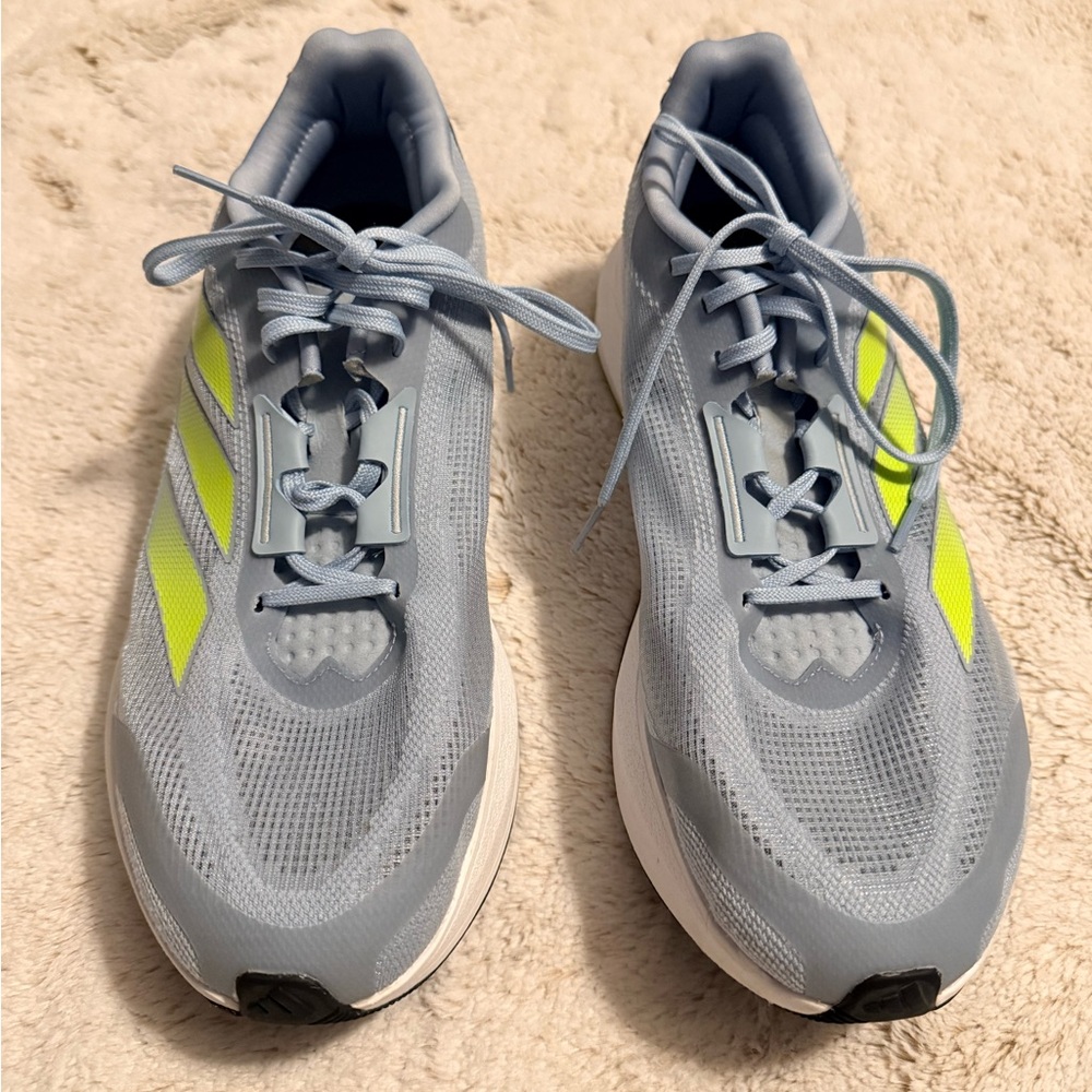 Adidas Sky Blue with Neon Yellow Accents Running Shoes